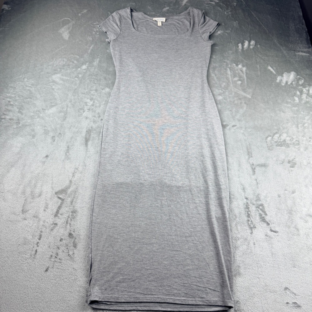 See You Monday Gray Short Sleeve Scoop‎ Neck Maxi Dress Women's Medium D8396-2